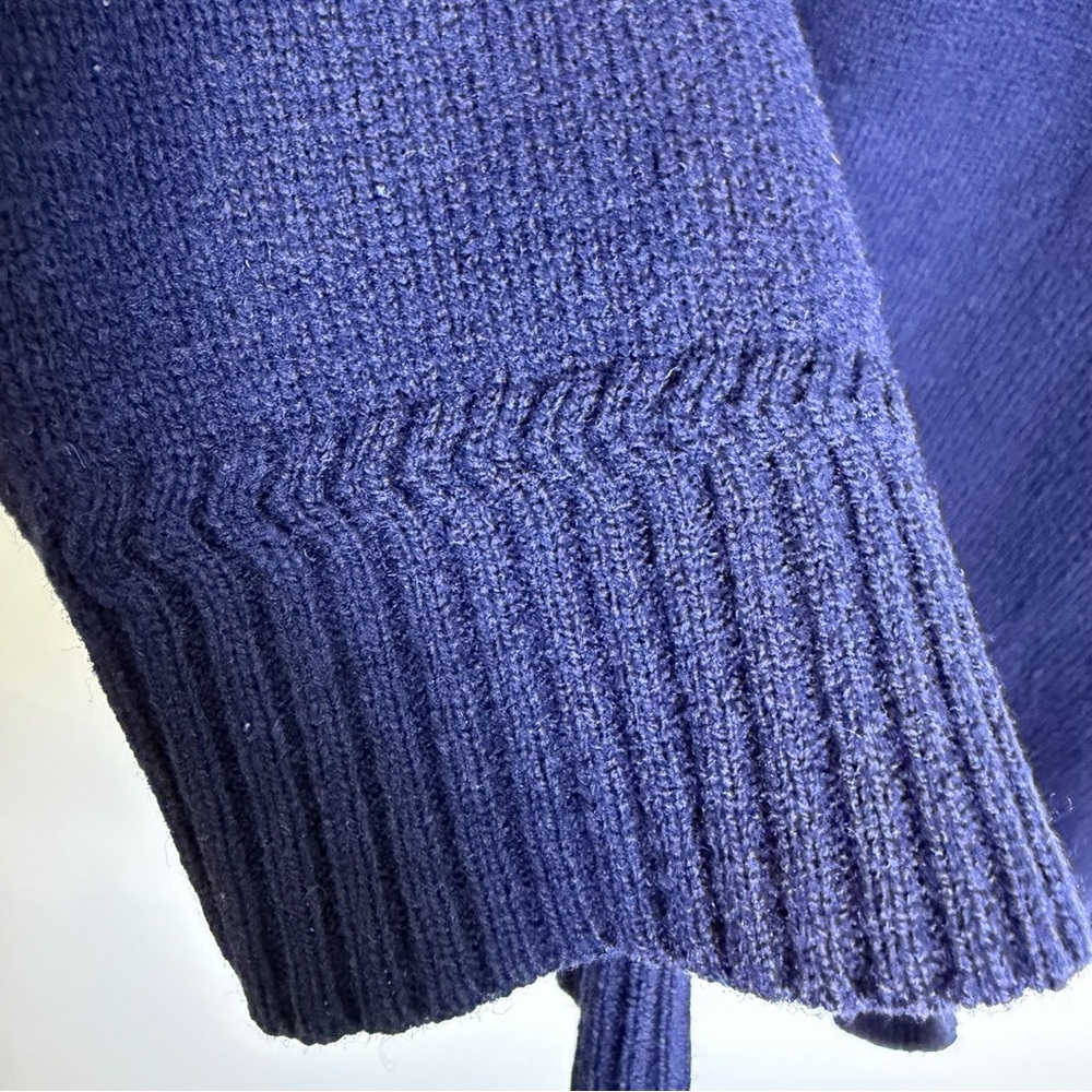 LANDS' END Men's Lambs Wool Crewneck Sweater, Navy | Sz LG - Picture 4 of 7